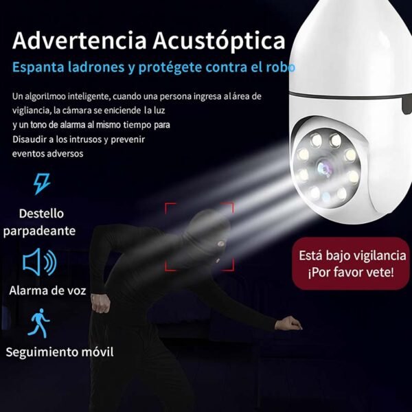 camara con vision nocturna lampara