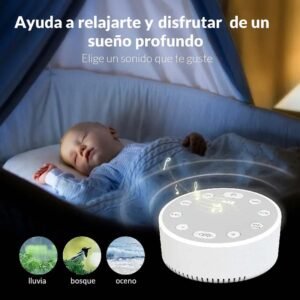 Parlante ruido blanco para bebés con sonidos y luz led