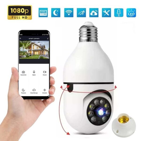 cámara seguridad tipo bombilla lampara