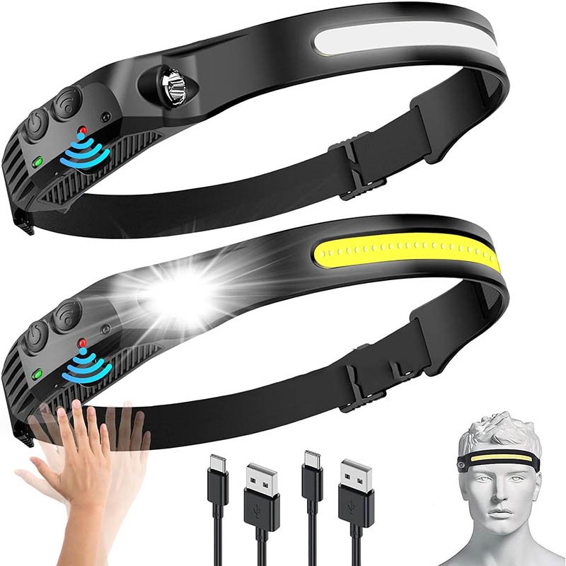 linterna minera de vincha con sensor