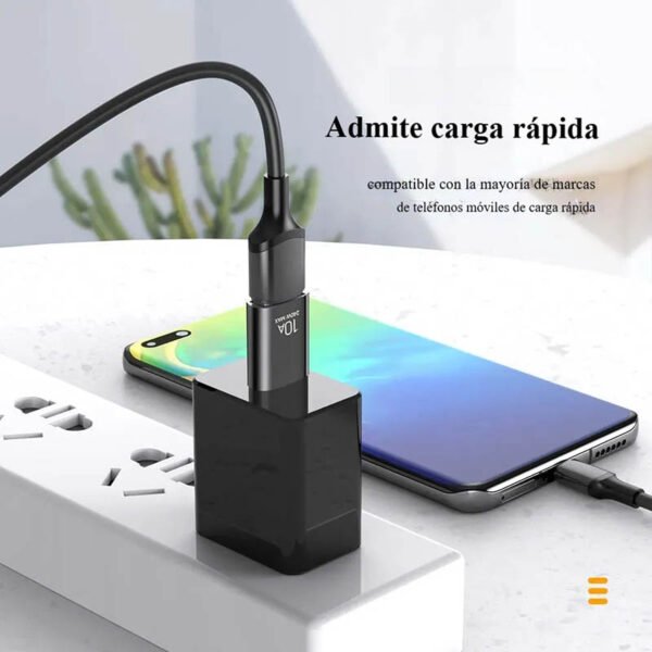 adaptador usb A a usb c para carga rápida