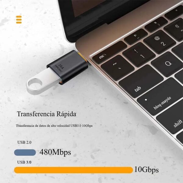 adaptador usb A a usb C compatible con memorias