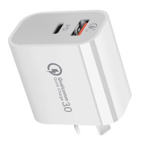 Cargador Rápido 3.0 de 20W USB C y USB A para Celular