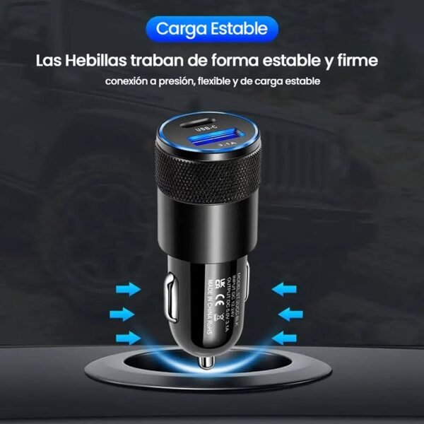 cargador de celular para auto usb c y usb a