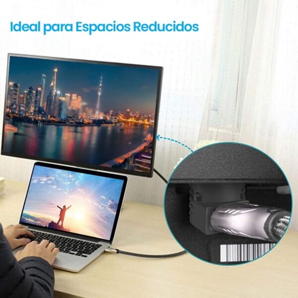 adaptador hdmi a hdmi 90 grados