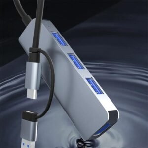 Hub 2 en 1 USB A + Tipo C a 4 puertos USB 3.0
