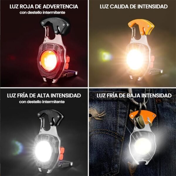 llavero luz multicolor de supervivencia