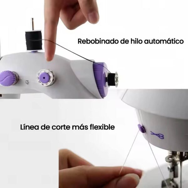 máquina de coser portatil con accesorios