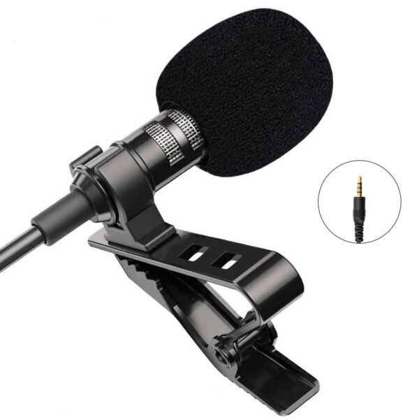 micrófono corbatero alámbrico con prensa