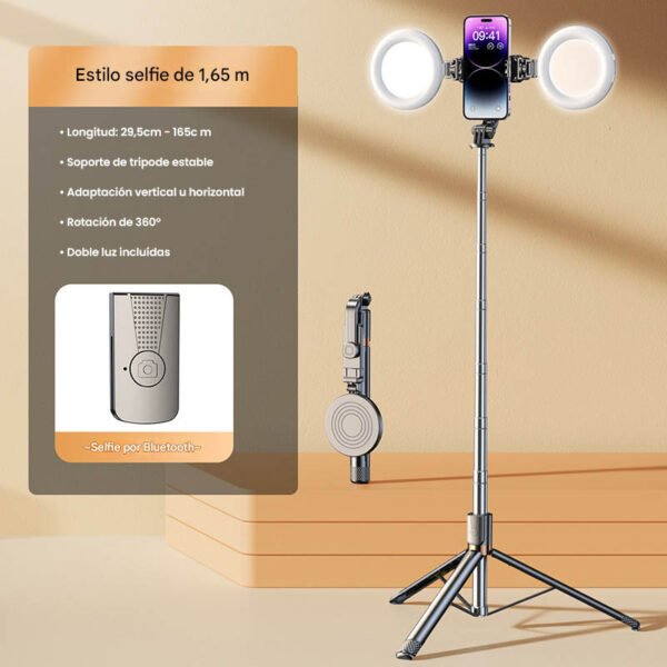 soporte doble luz 1.70 metros para celular