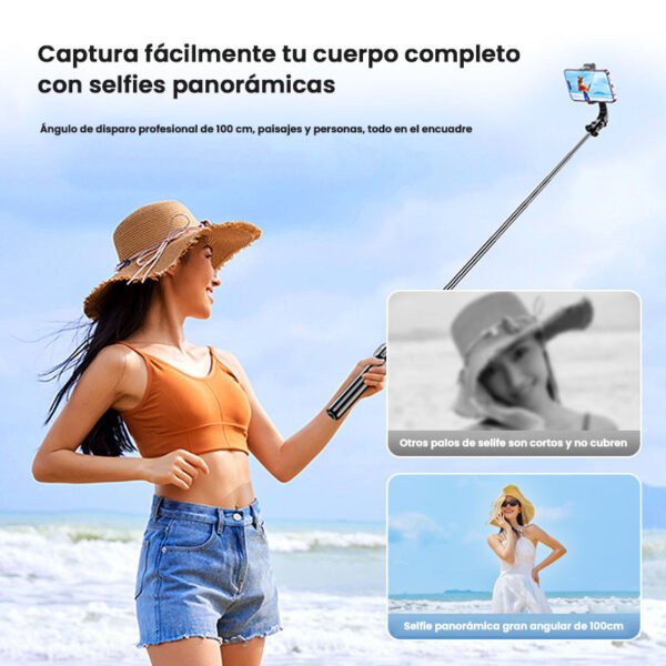 palo de selfie largo con luz
