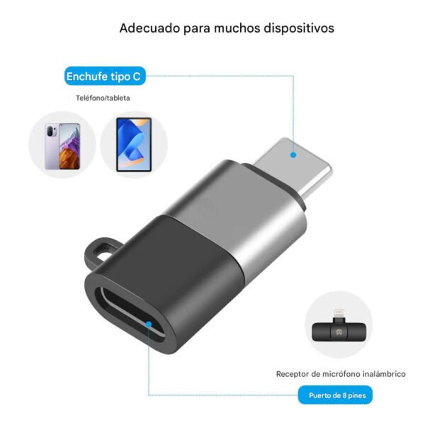 adaptador para micrófono lightning a usb c