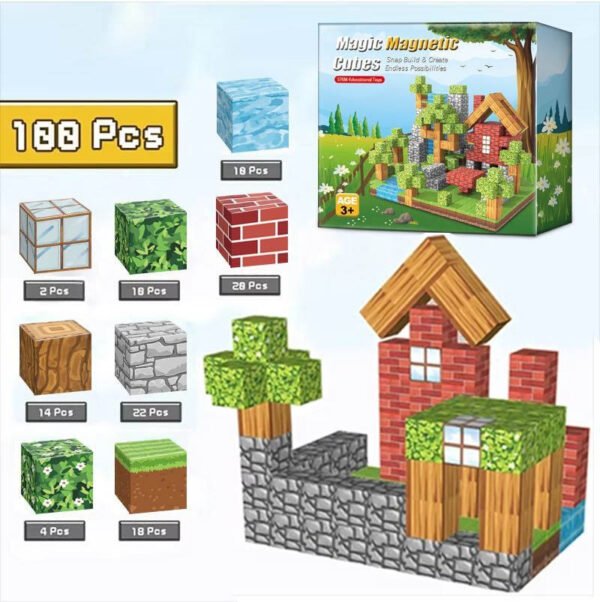 bloques magnético construcción casa minecraft