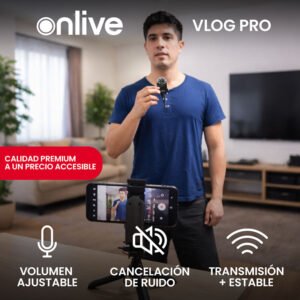 Kit de Micrófonos Corbateros Inalámbricos ONLIVE VLOG PRO