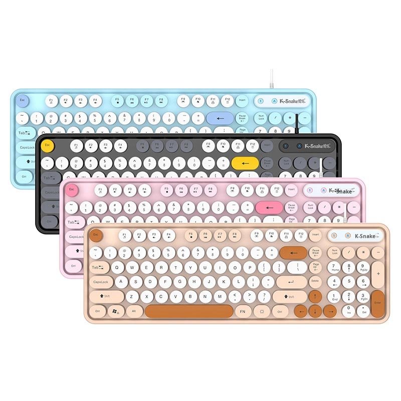 Teclado retro membrana USB multicolor