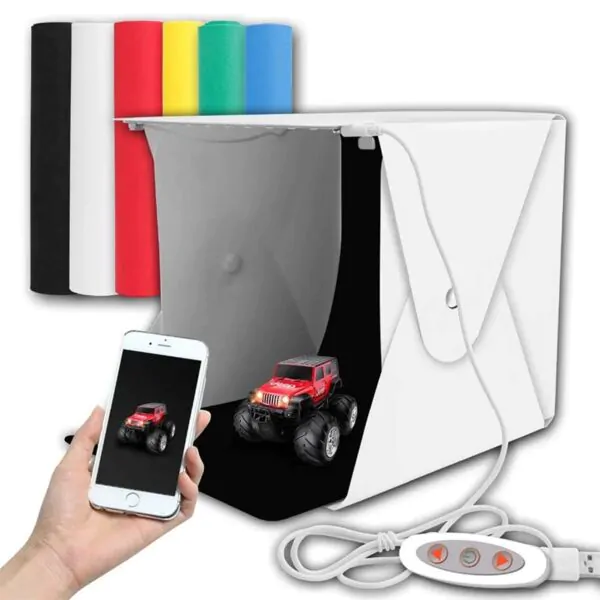 caja con fondo de color para foto producto