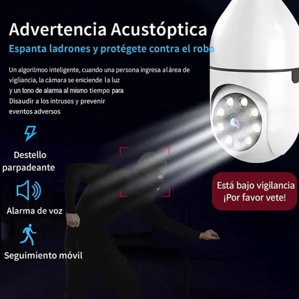 camara con vision nocturna lampara