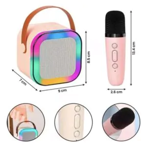 Mini Karaoke con Bluetooth y 2 micrófonos