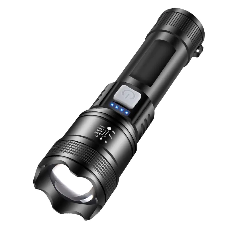 linterna de pescador con zoom recargable