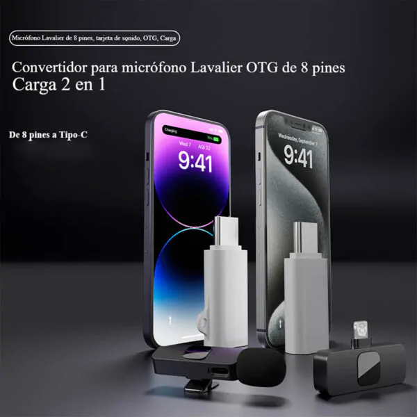 adaptador para iphone a android microfono y carga