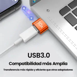 Adaptador de carga rápida Usb C a Usb A 10A