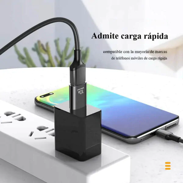 adaptador usb A a usb c para carga rápida