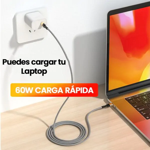 cable usb c para carga rápida 60w
