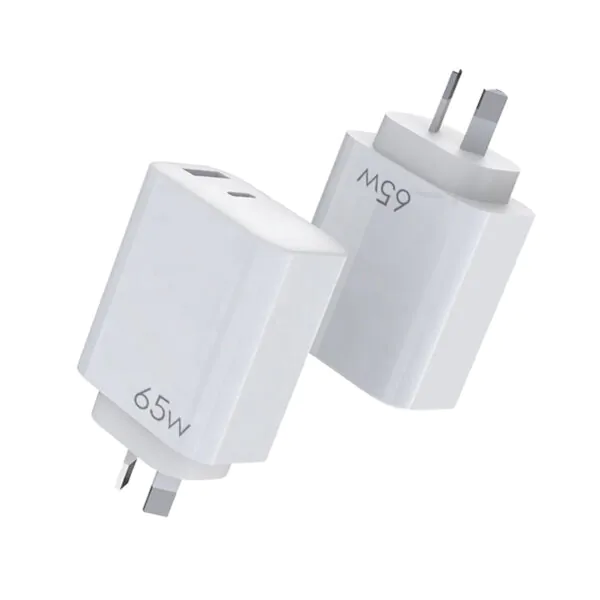 cagador 65w carga rápida 2 puertos usb