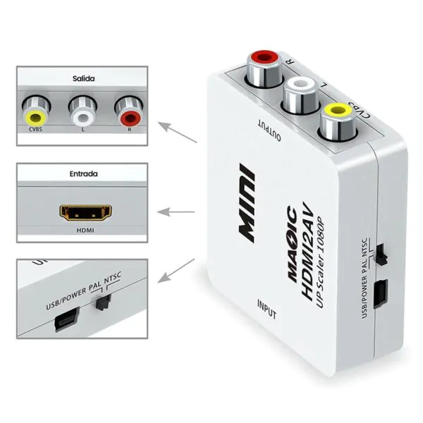 conversor hdmi a rca audio video