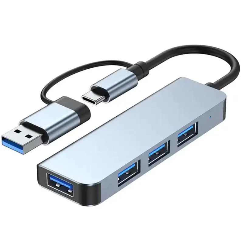 hub conexión 4 puertos usb y usb c