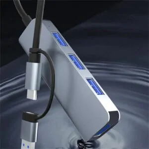 Hub 2 en 1 USB A + Tipo C a 4 puertos USB 3.0