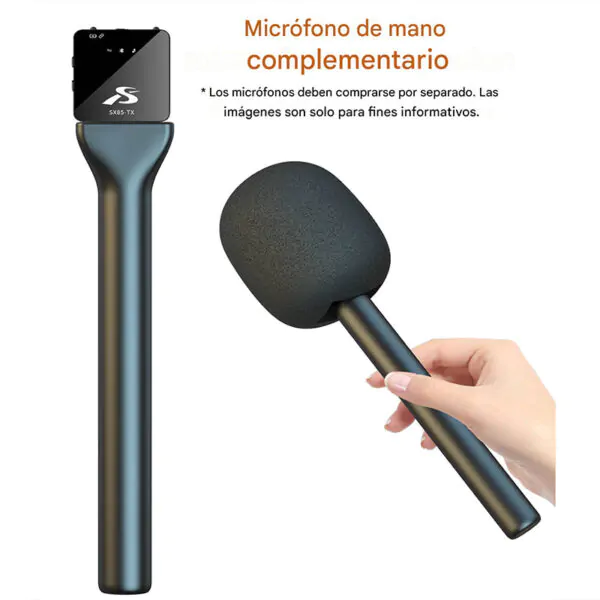 stick entrevistador microfono inalambrico