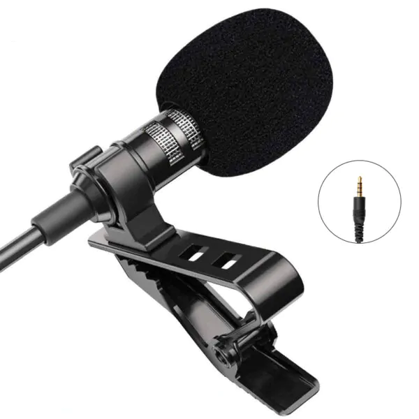 micrófono corbatero alámbrico con prensa