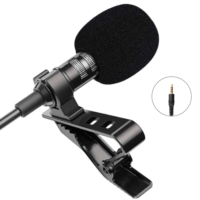 micrófono corbatero alámbrico con prensa