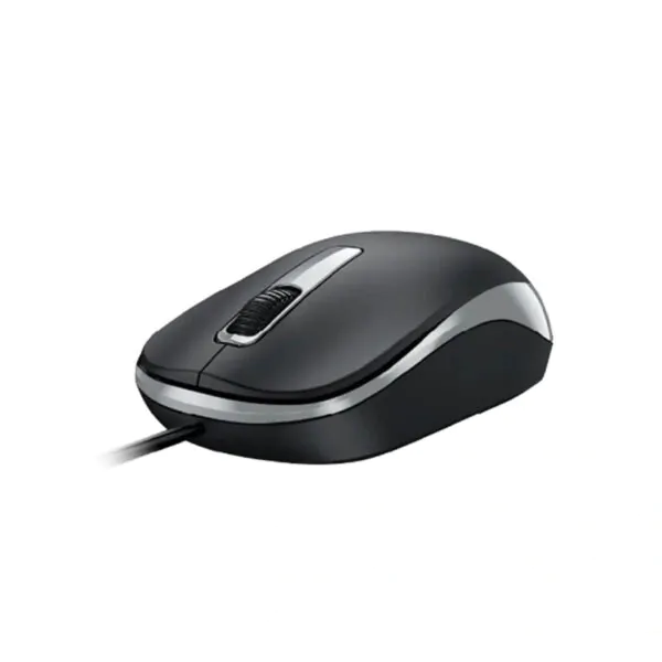 mouse genius silencioso con cable gris y negro