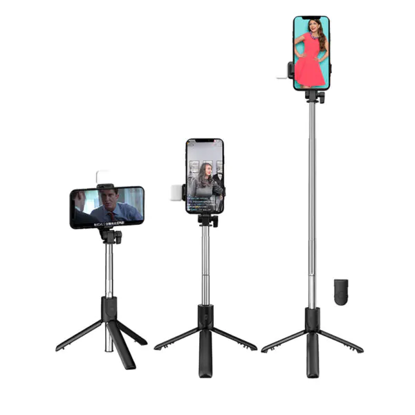 palo de selfie stick r1s con luz led