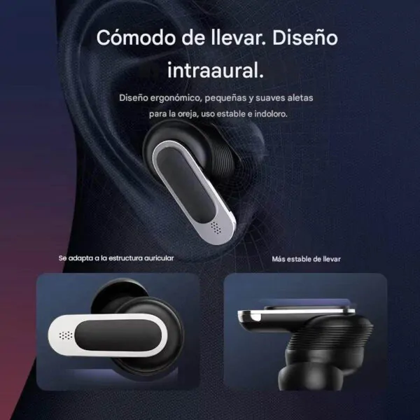 auricular con estuche de carga y pantalla