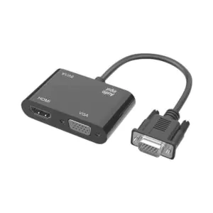 Adaptador Convertidor VGA a HDMI + VGA 2 en 1 con Audio Full HD