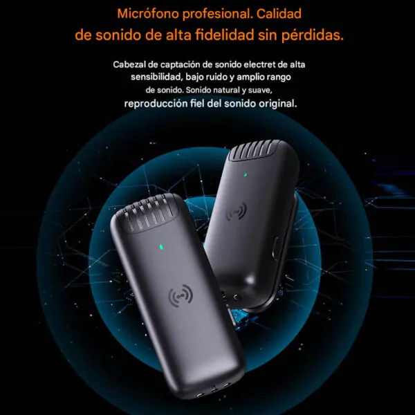 micrófono levalier x2 negro con estuche