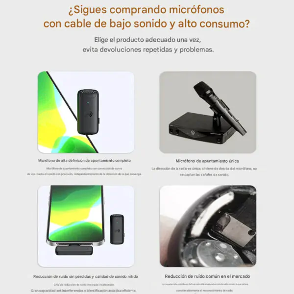 micrófono corbatero J13 inalámbrico
