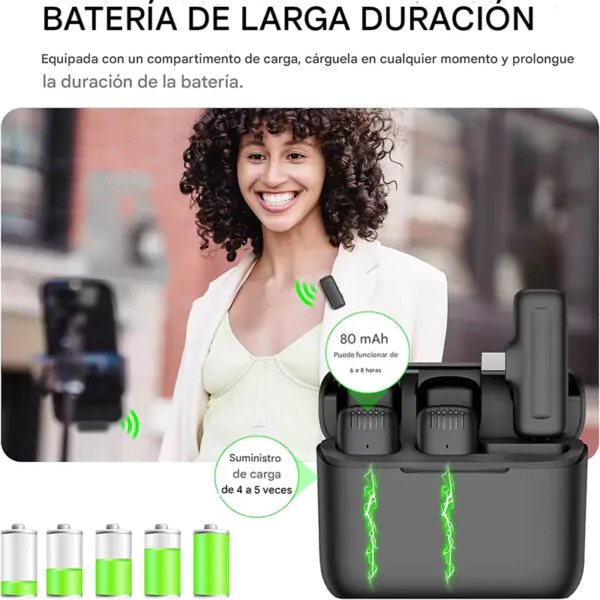 micrófono inalámbrico levalier de alta duración