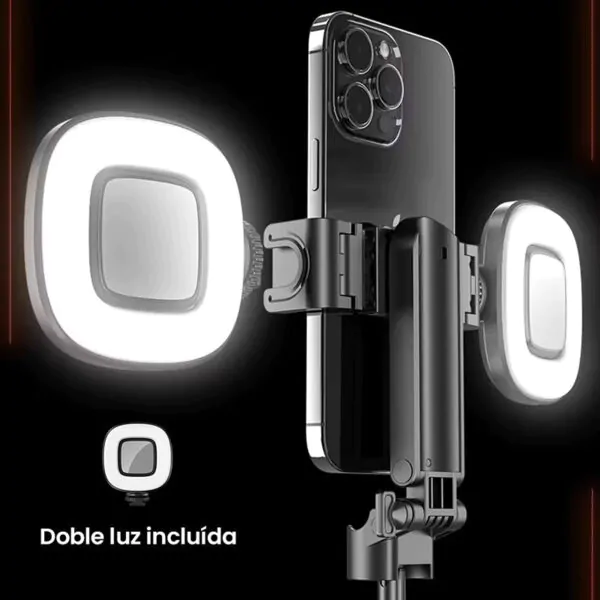 palo de selfie viral p15 mini con luz