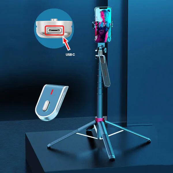 soporte con control remote tripode aro de luz