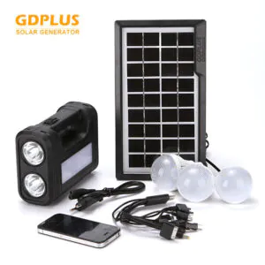 Sistema Solar Portátil GDPLUS con 3 Lámparas LED
