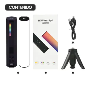 Baliza RGB LED Magnética Premium con Trípode, Batería Recargable y 184 LEDs