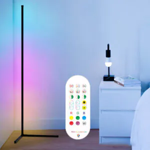Luz de Pie Esquinera RGB 1.42 m Soporte en L con Control Remoto y App