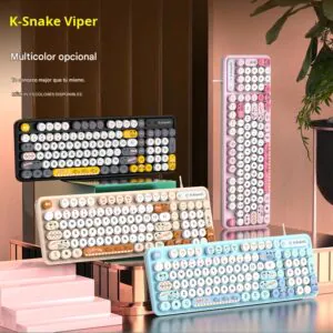 Teclado de Membrana Minimalista K-Snake K2 78 Teclas USB Estilo Retro